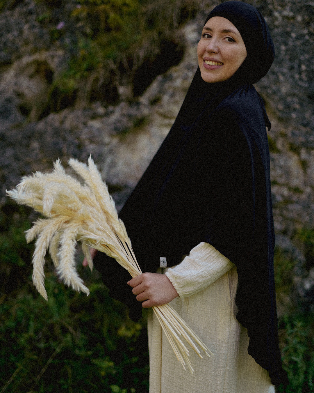 Khimar Sandy en viscose et lin (Black)