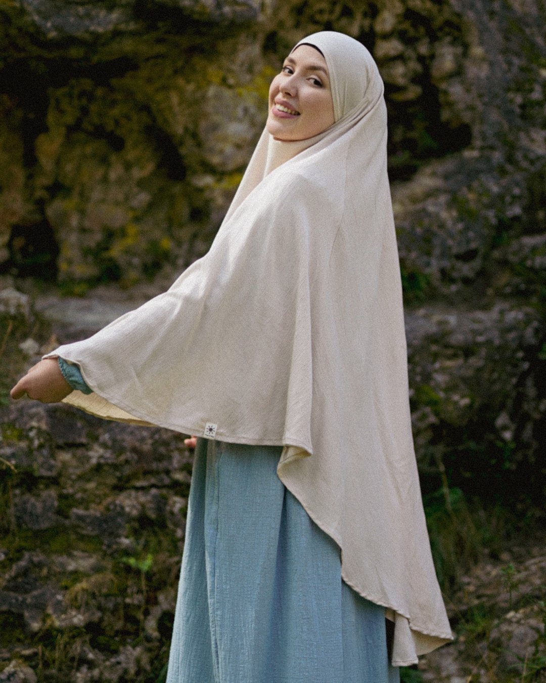 Khimar Sandy en viscose et lin (Linen Beige)