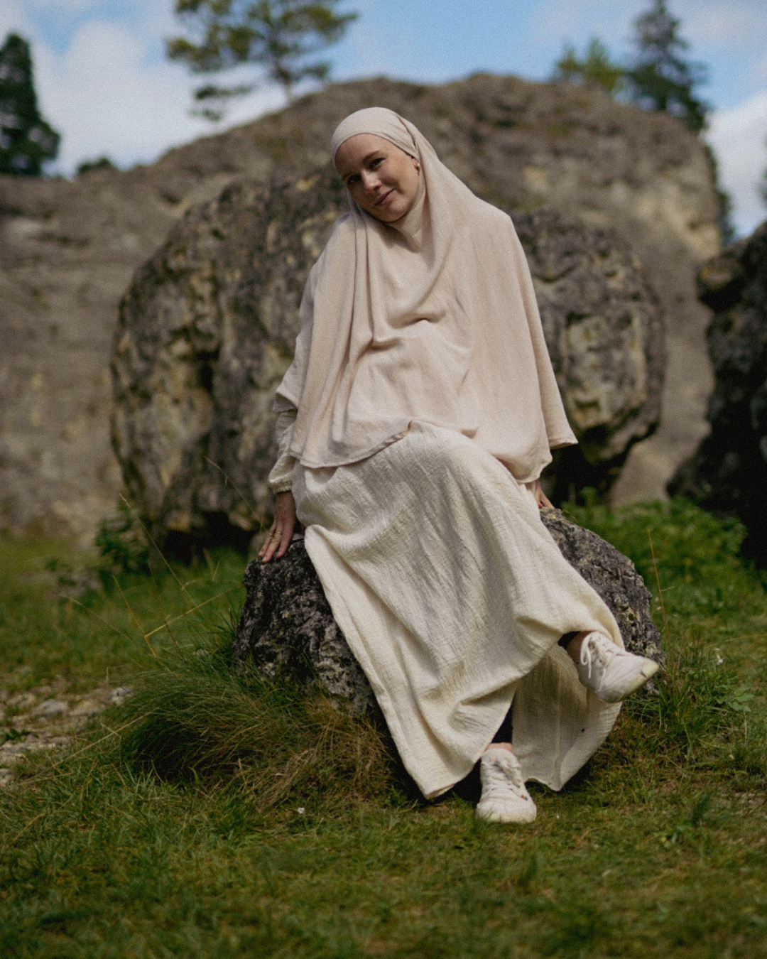 Khimar Sandy en viscose et lin (Linen Beige)