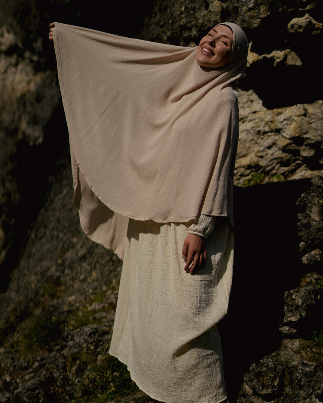 Khimar Sandy en viscose et lin (Linen Beige)