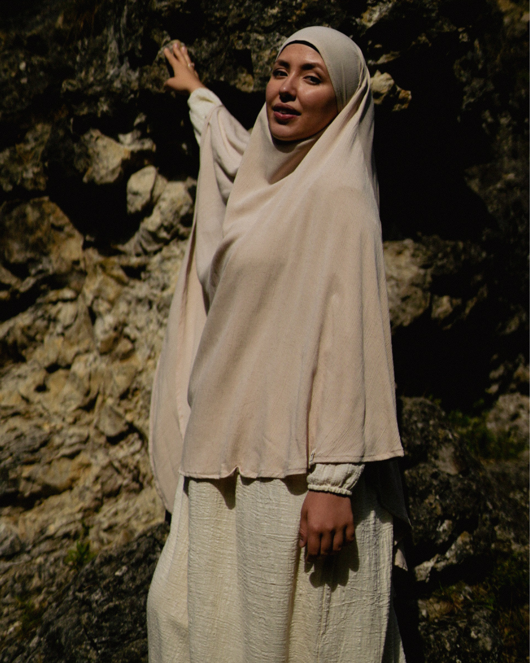 Khimar Sandy en viscose et lin (Linen Beige)
