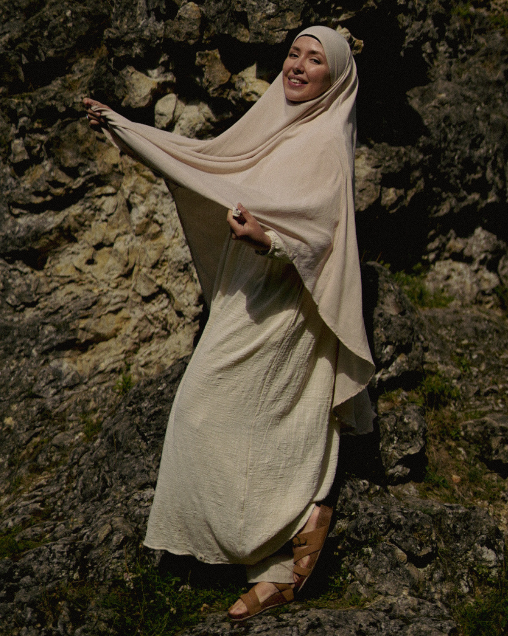 Khimar Sandy en viscose et lin (Linen Beige)