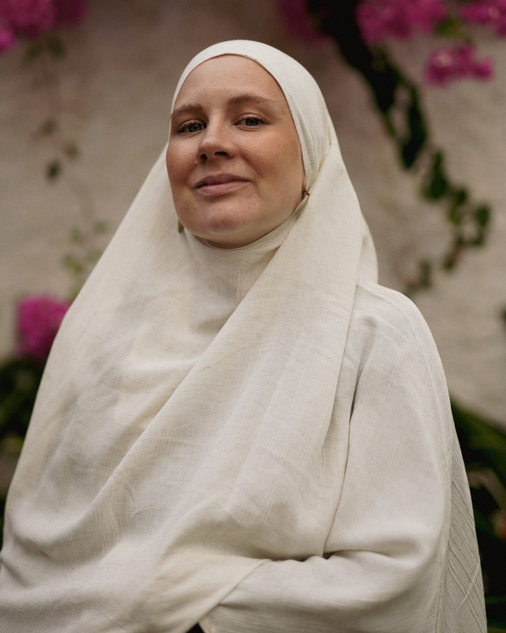 Khimar Sandy en viscose et lin (blanc cassé)