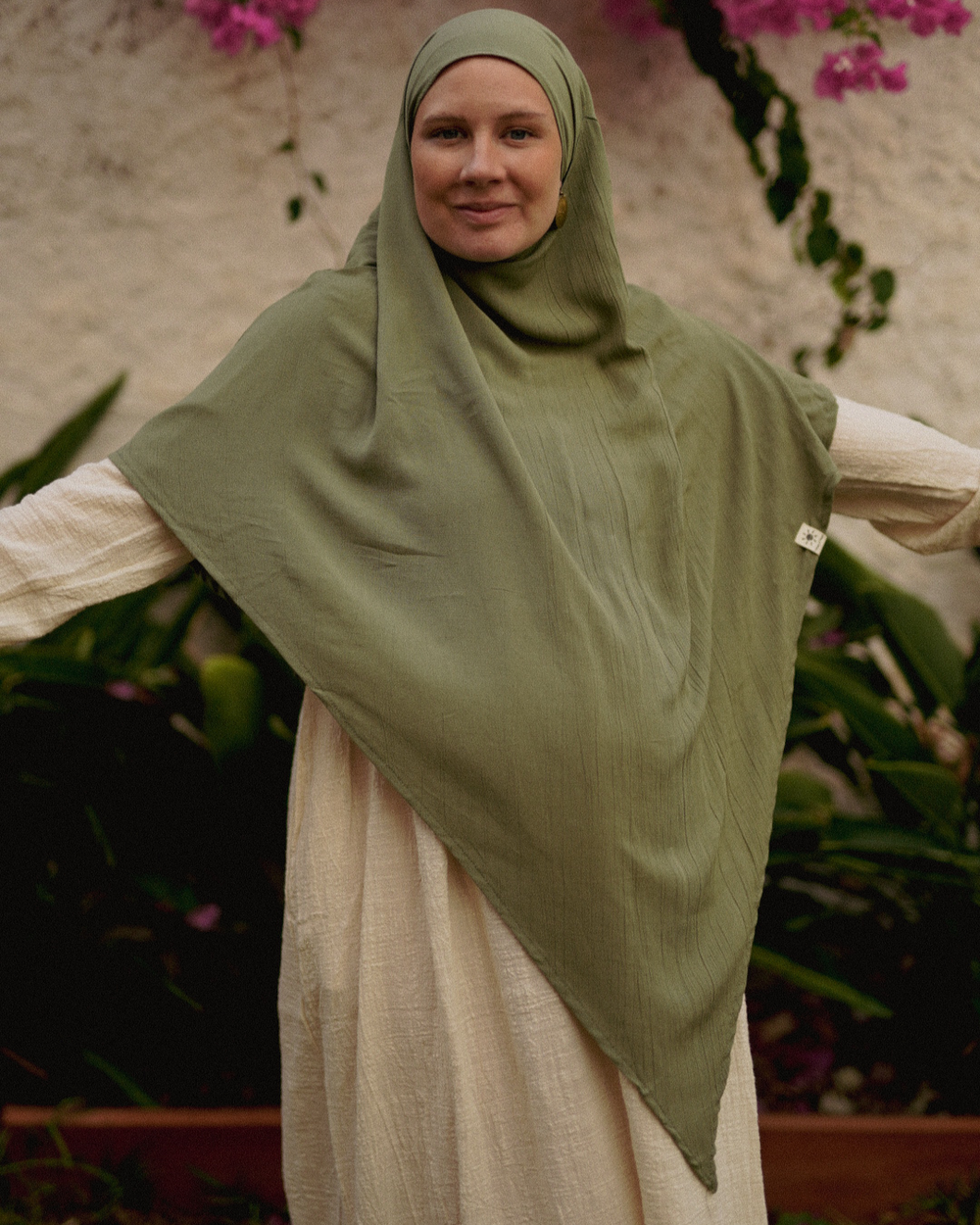 Khimar Sandy en viscose et lin (Forest Green)