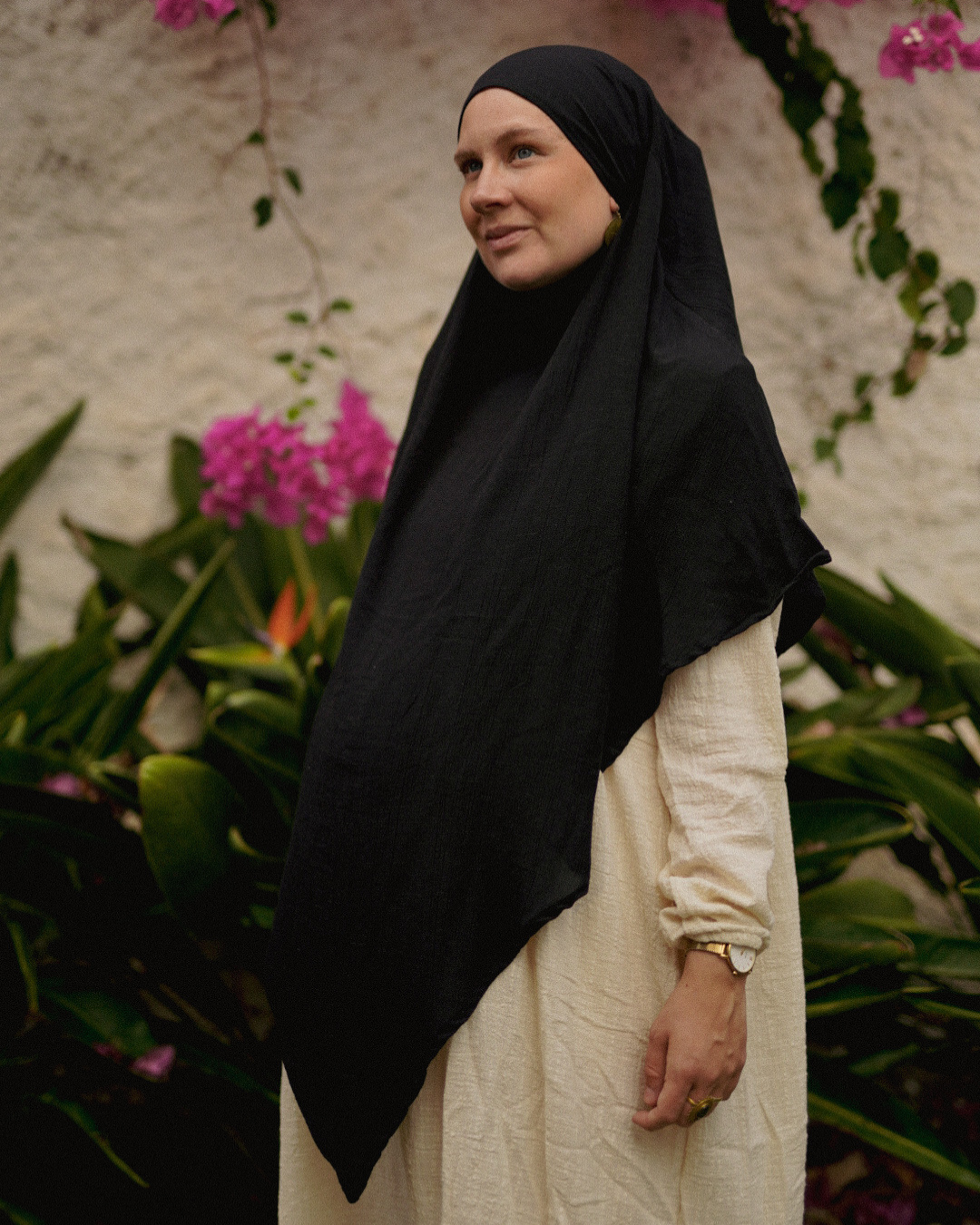 Khimar Sandy en viscose et lin (Black)