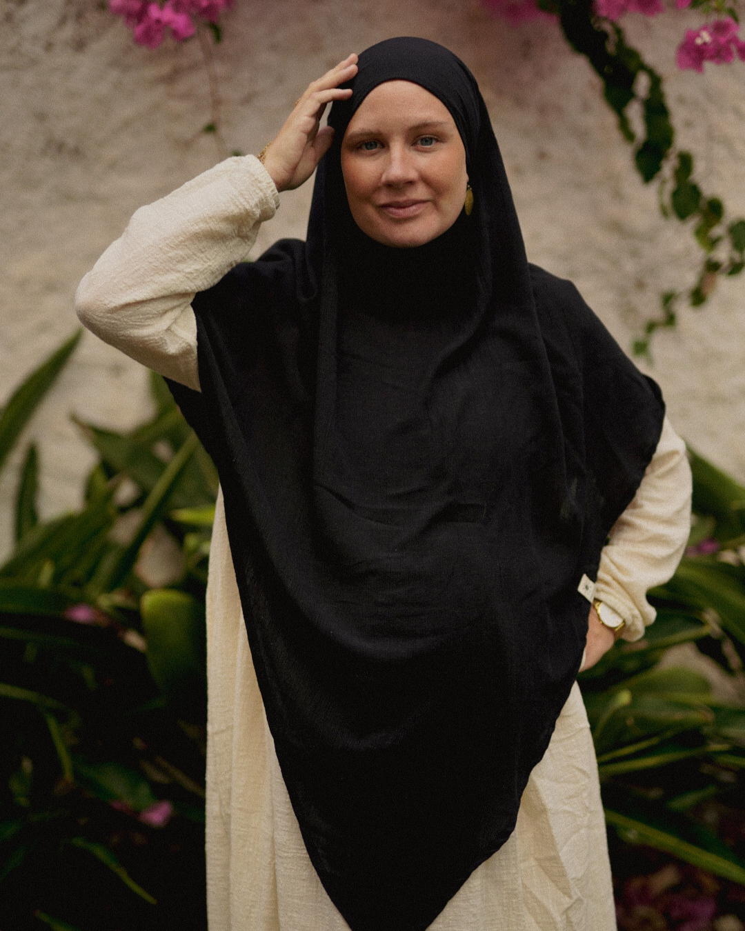 Khimar Sandy en viscose et lin (Black)