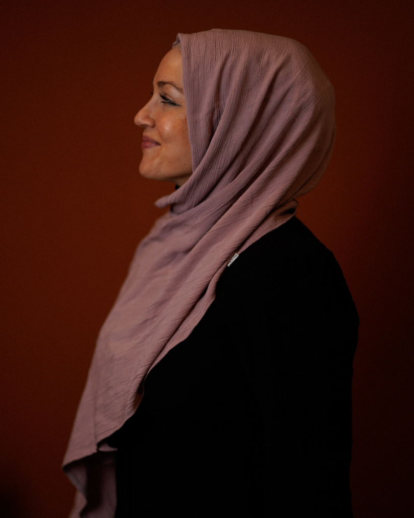 Crinkle Chiffon Hijab "Sandy" de viscose et de lin (Lilas)