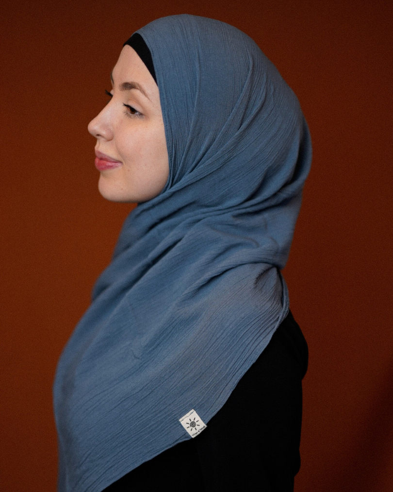 Crinkle Chiffon Hijab "Sandy" de viscose et de lin (Oceana)