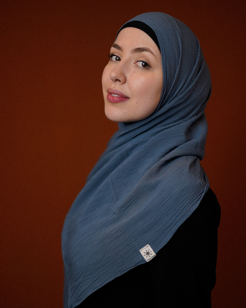 Crinkle Chiffon Hijab "Sandy" de viscose et de lin (Oceana)