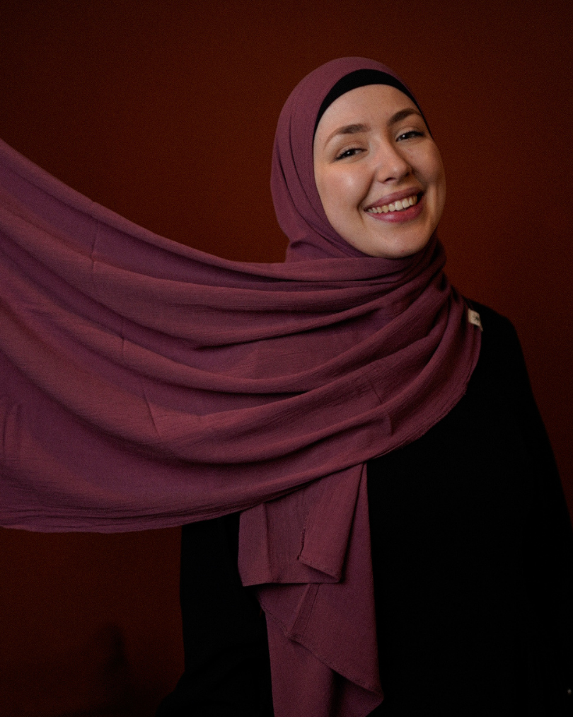 Crinkle Chiffon Hijab "Sandy" de viscose et de lin (Wildberry)