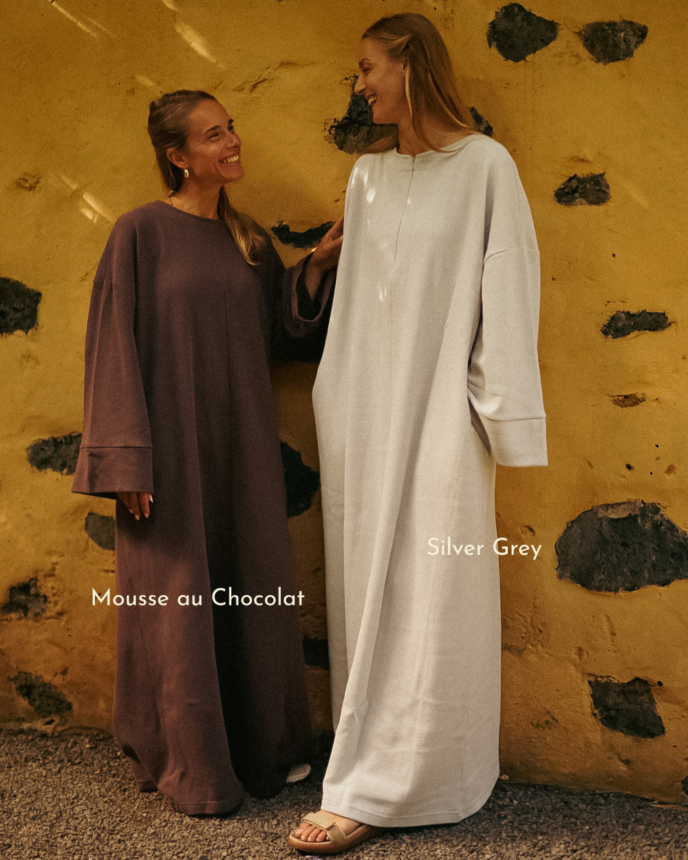 Abaya chaude "Laila" en coton bio (Silver Grey)