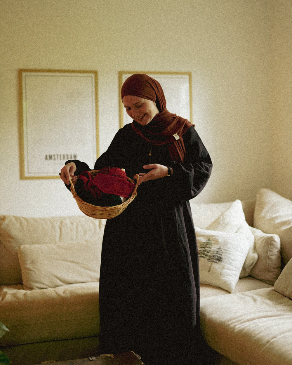 Abaya d'allaitement "Lunaria" en coton bio (Noir)