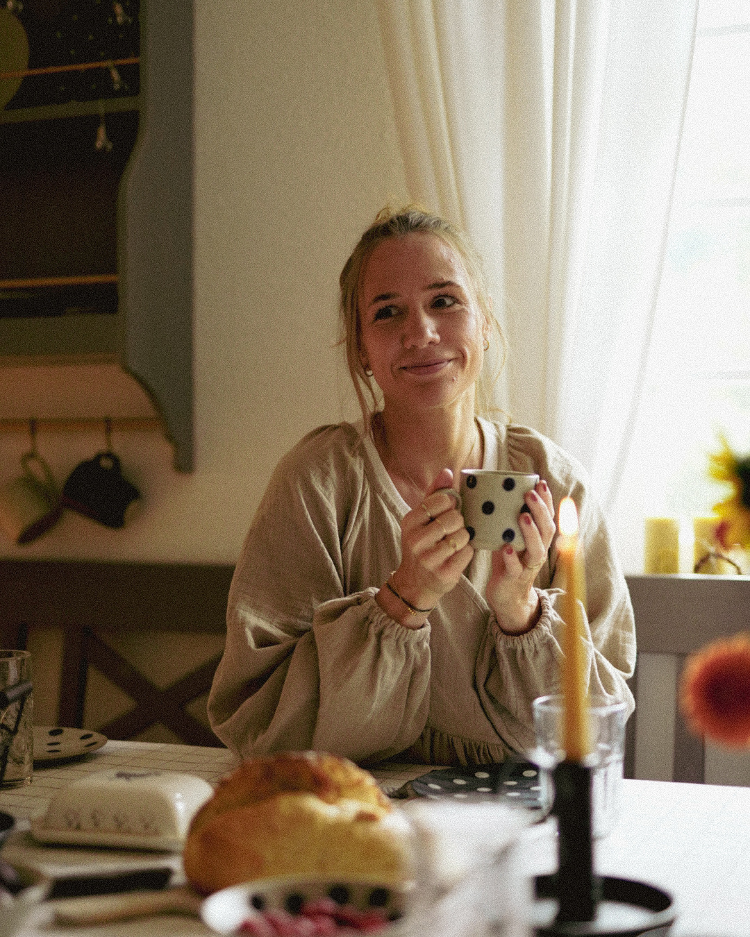 Abaya d'allaitement "Lunaria" en coton bio (Vintage Taupe)