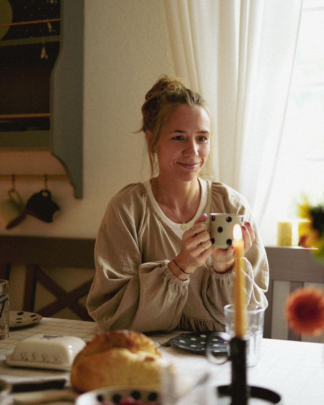 Abaya d'allaitement "Lunaria" en coton bio (Vintage Taupe)